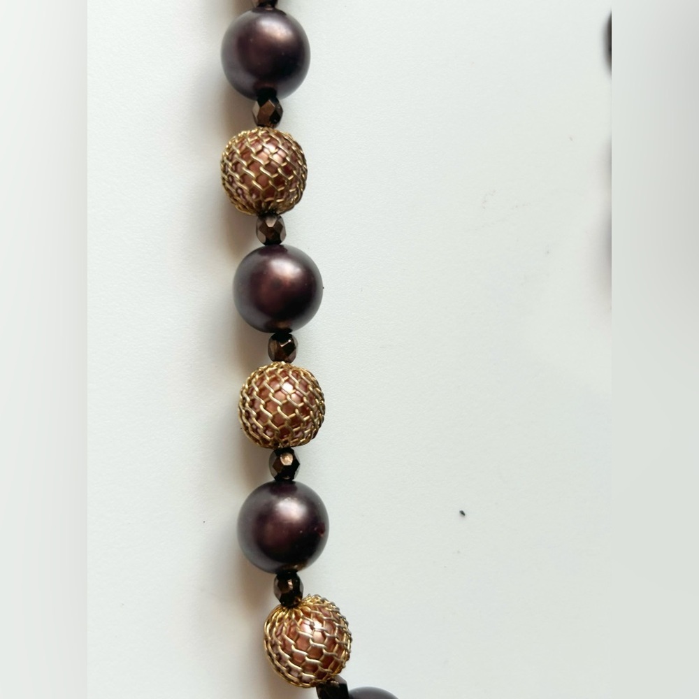 Premier Designs Vintage Jewelry Set Faux Pearl Necklace and Dangle Earrings - Picture 6 of 13